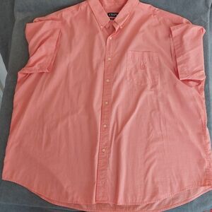Chaps Men's Big & Tall Easy Care Short Sleeve Button Down Shirt 4XB Orange